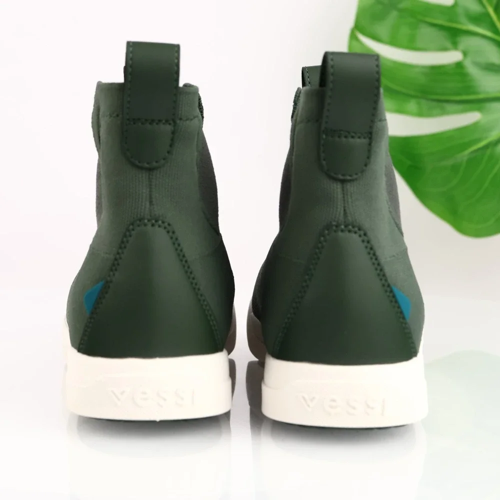 Vessi Womens Weekend Chelsea Sneaker Boots Size 8 Waterproof Green Shoe Booties